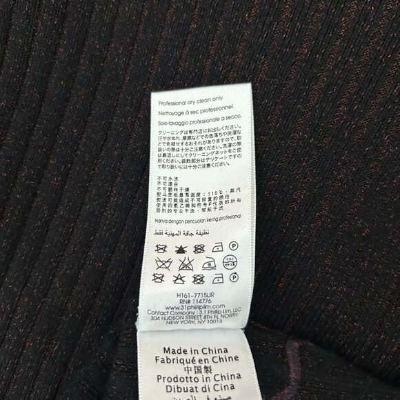 3.1 Phillip Lim Knit Black and Brown Dress with Embroidered Bottom Size US Small - Picture 6 of 6